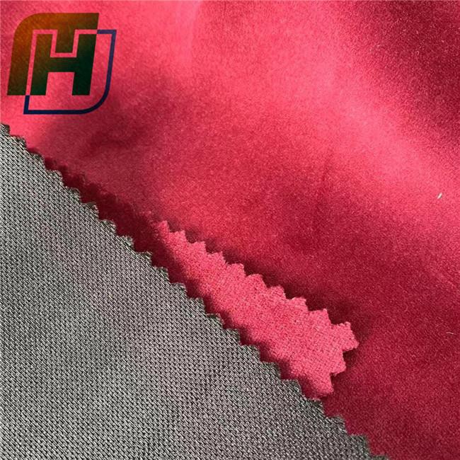Knitted fabric bonded upholstery velvet  fabric