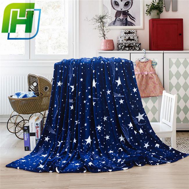 star print flannel fleece blanket
