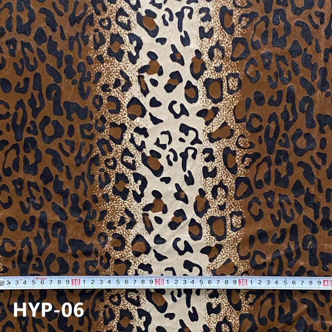 Leopard print plush fabric