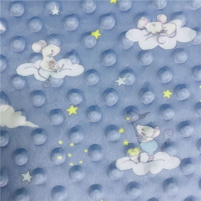 Digtial print minky dot fabric Digtial print minky dot fabric